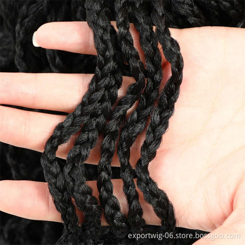 Wholesale Curly Box Twist Crochet Braids Hair Extensions Box Braiding Hair Synthetic Fiber Ombre Color For Women 18 Inches